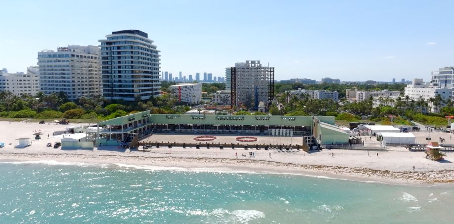 GCAT Miami Beach arena on the sand at Collins Park